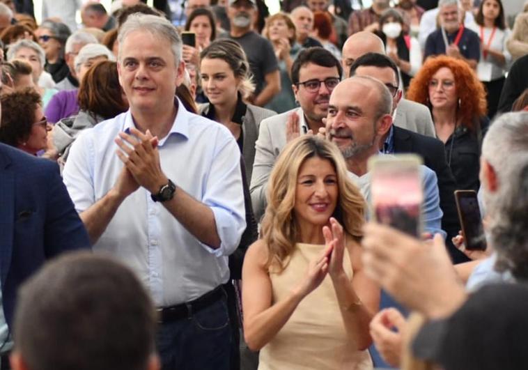 Yolanda Díaz pide en Alicante y, por primera vez, el voto para Unides Podem