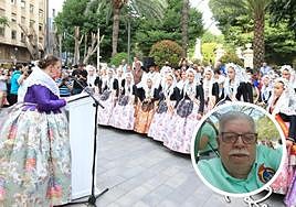 Acto de homenaje a foguerers y barraquers fallecidos, e imagen de Vicente Sala.