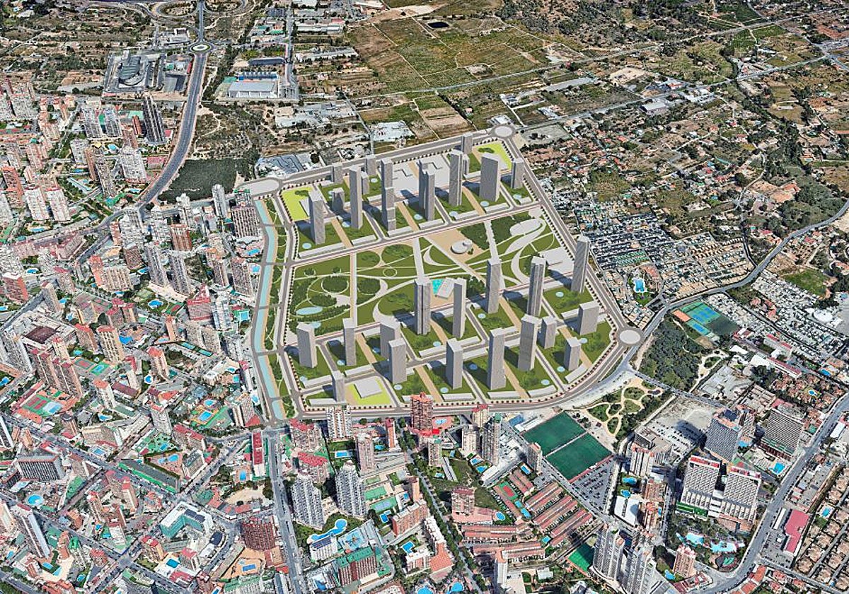 Imagen del futuro sector de Ensanche Levante en Benidorm