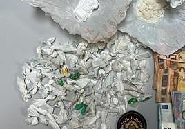 Material intervenido a los detenidos.