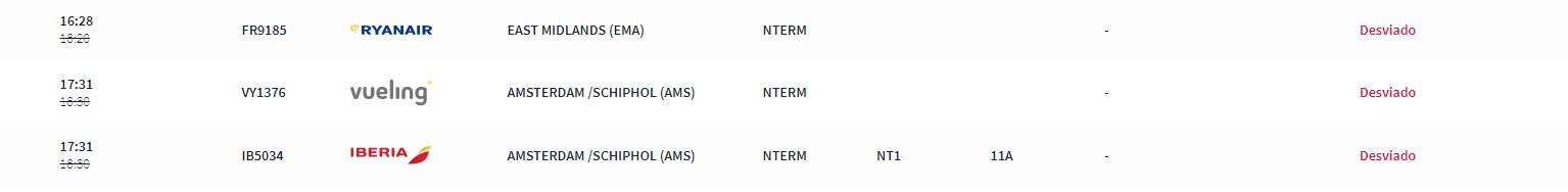 Vuelos desviados en el Aeropuerto de Alicante-Elche Miguel Hernández.