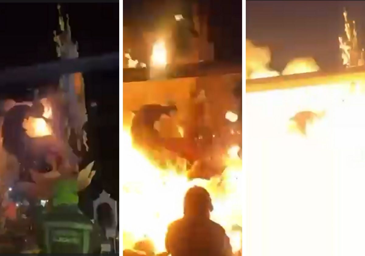 Capturas del vídeo que recoje el incidente.