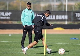 Rubén Torrecilla, durante un entrenamiento del Castellón el pasado curso