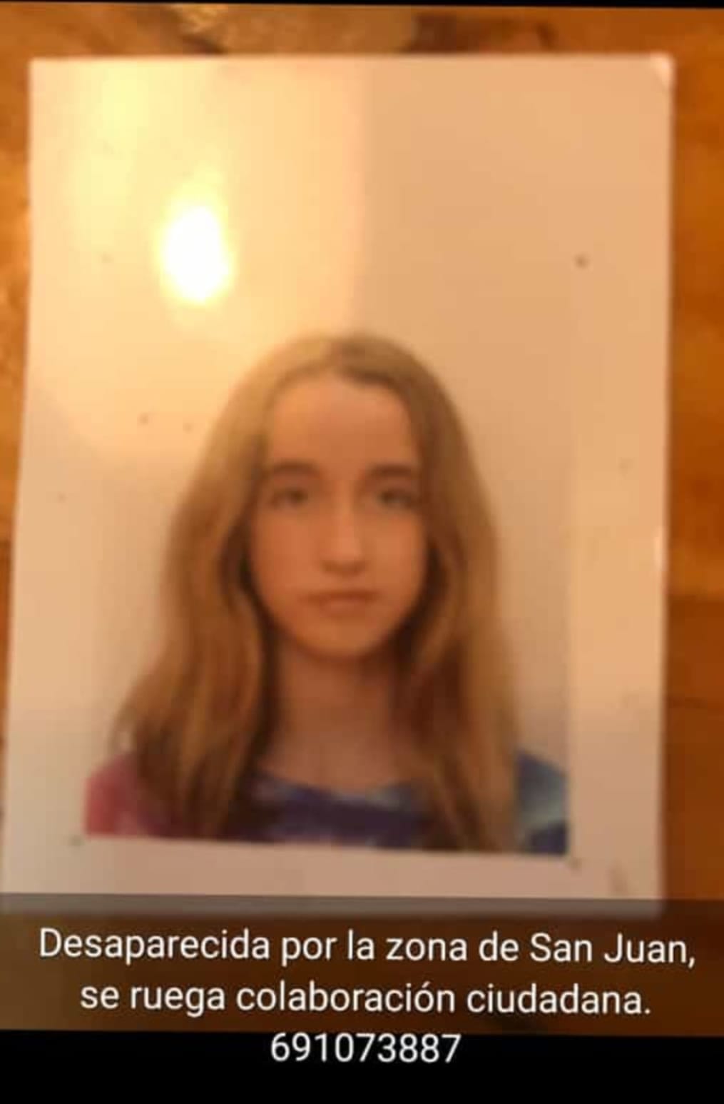 Imagen de Lucía, la menor desaparecida en la zona de la playa de San Juan.