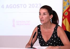 La portavoz del Consell, Ruth Merino, en la rueda de prensa posterior al Consell.