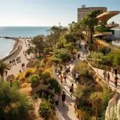 La Inteligencia Artificial imagina un Alicante sin las vías de la costa