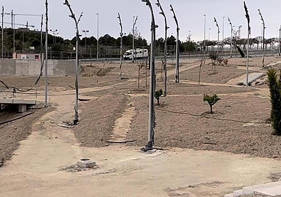 El parque del Pau 2 durante las obras.