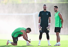 Imagen de un entrenamiento del Elche de esta semana