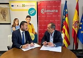 El senior project manager de la Fundación Bertelsmann, Ignacio de Benitoz, y el presidente de Cámara Alicante, Carlos Baño.