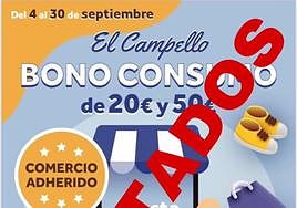 Infografía informativa sobre los bonos consumo ya agotados.