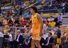 Miguel Serrano, durante un partido con el Gran Canaria