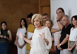 La catedrática, Elena Ronda Pérez, durante el acto de inauguración de Medicina en la UA