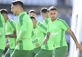 Sergio Léon, durante un entrenamiento como franjiverde
