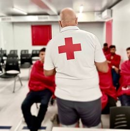 Los migrantes en la sede de Cruz Roja Alicante.