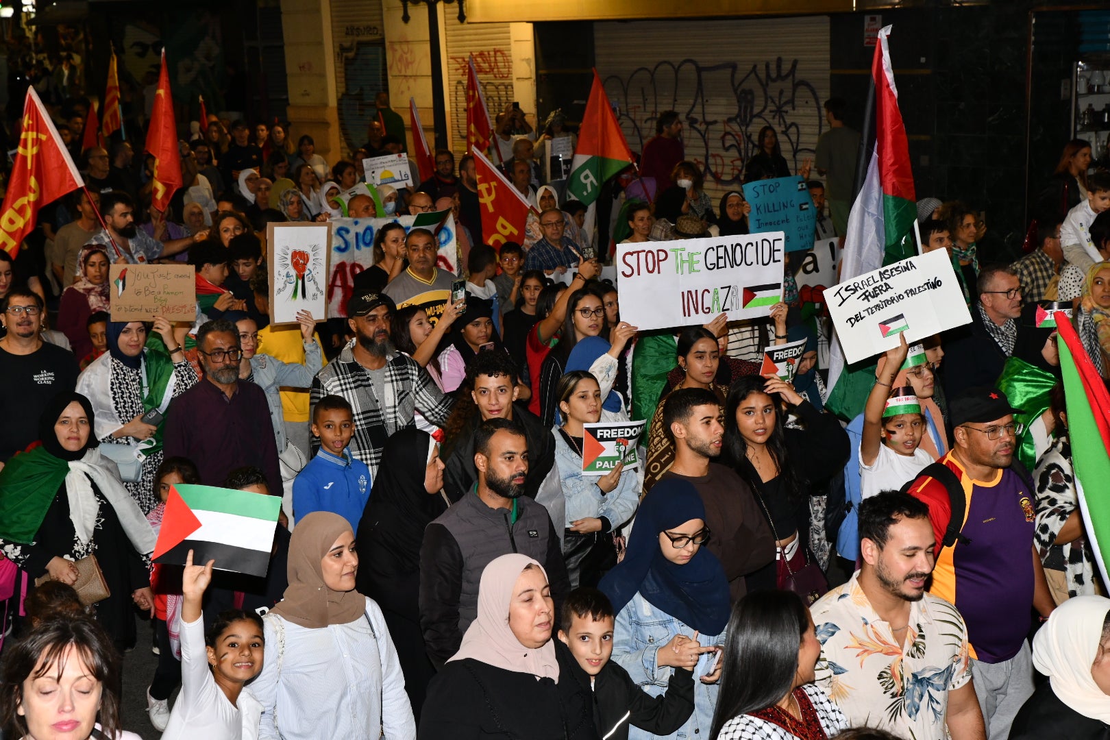 Manifestación en Alicante en solidaridad con el pueblo Palestino