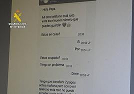 Conversación de whastapp con el timo.