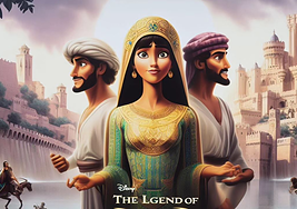 Uno de los carteles de la publicación recreando la leyenda.