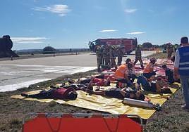 Simulación heridos en un accidente.