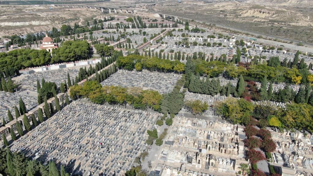 Vista aérea del Cementerio de Alicante.