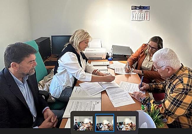 Firma de cesión de la Finca Benisaudet.