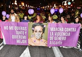 Manifestación del 25N en el centro de Alicante
