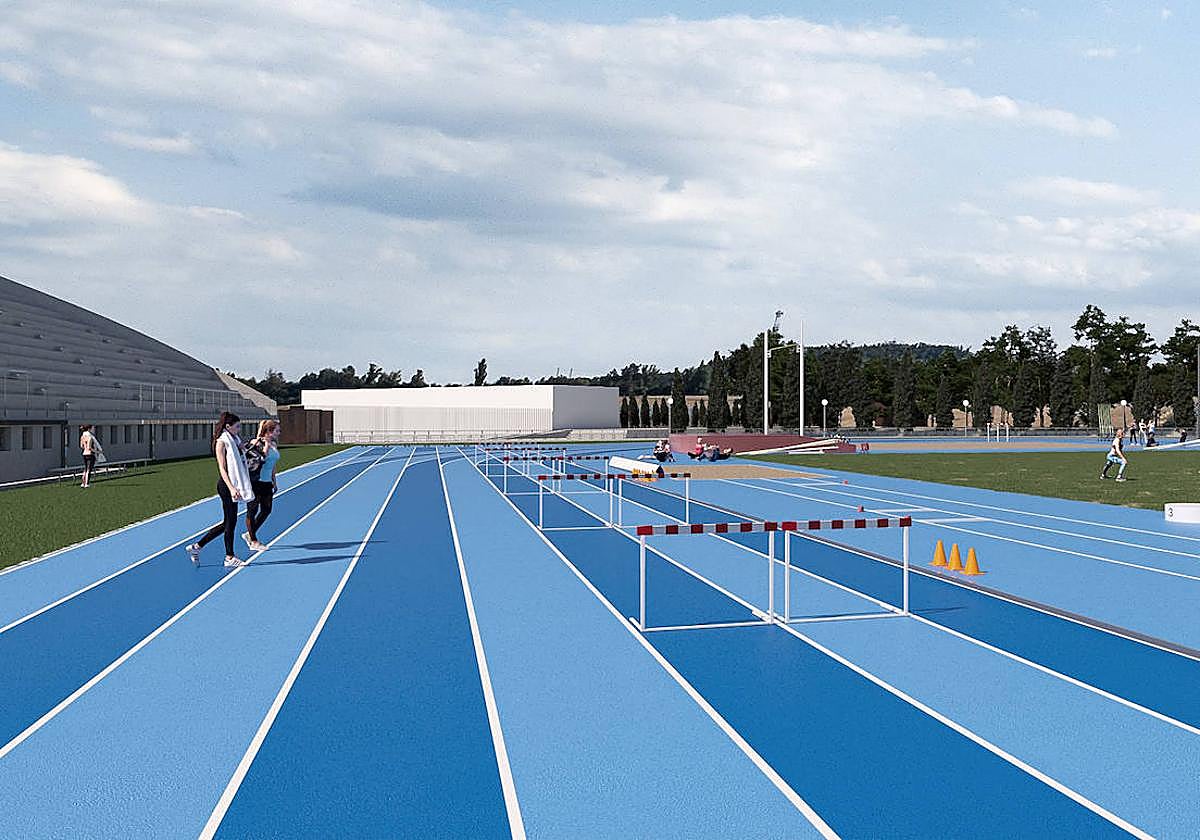 Recreación de cómo quedará el nuevo estadio de atletismo.