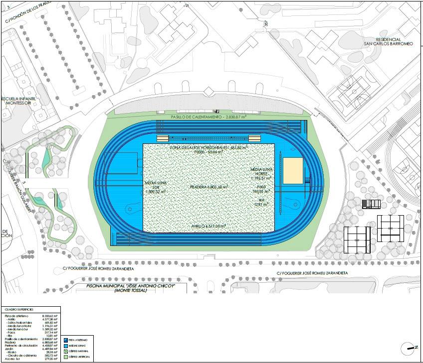 Imagen secundaria 1 - Alicante adjudica la renovación de la pista del Estadio de Atletismo Joaquín Villar