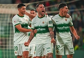 Tete Morente celebra con rabia su gol de la pasada jornada