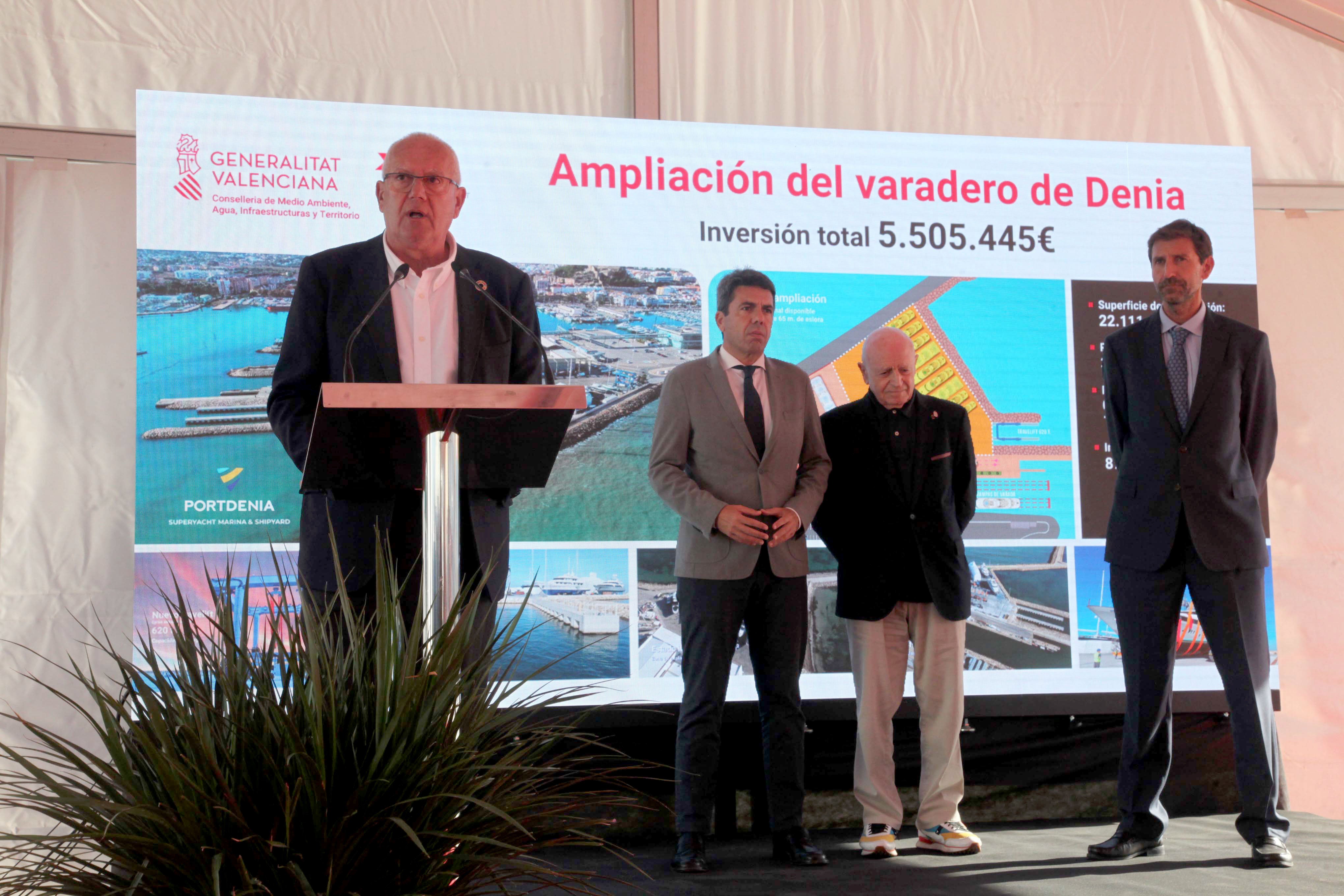 Mazón inaugura la ampliación del varadero de Portdenia Superyacht Shipyard &amp; Marina