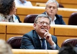 El expresidente de la Generalitat Valenciana, Ximo Puig, en el Senado.