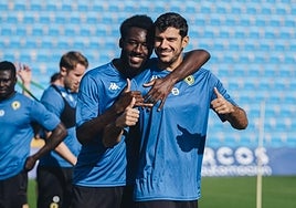 Jean Paul y De la Nava, durante un entrenamiento en el Rico Pérez