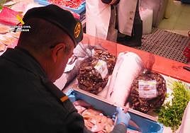 Imágenes de las inspecciones de la Guardia Civil en el Mercado Central de Alicante.