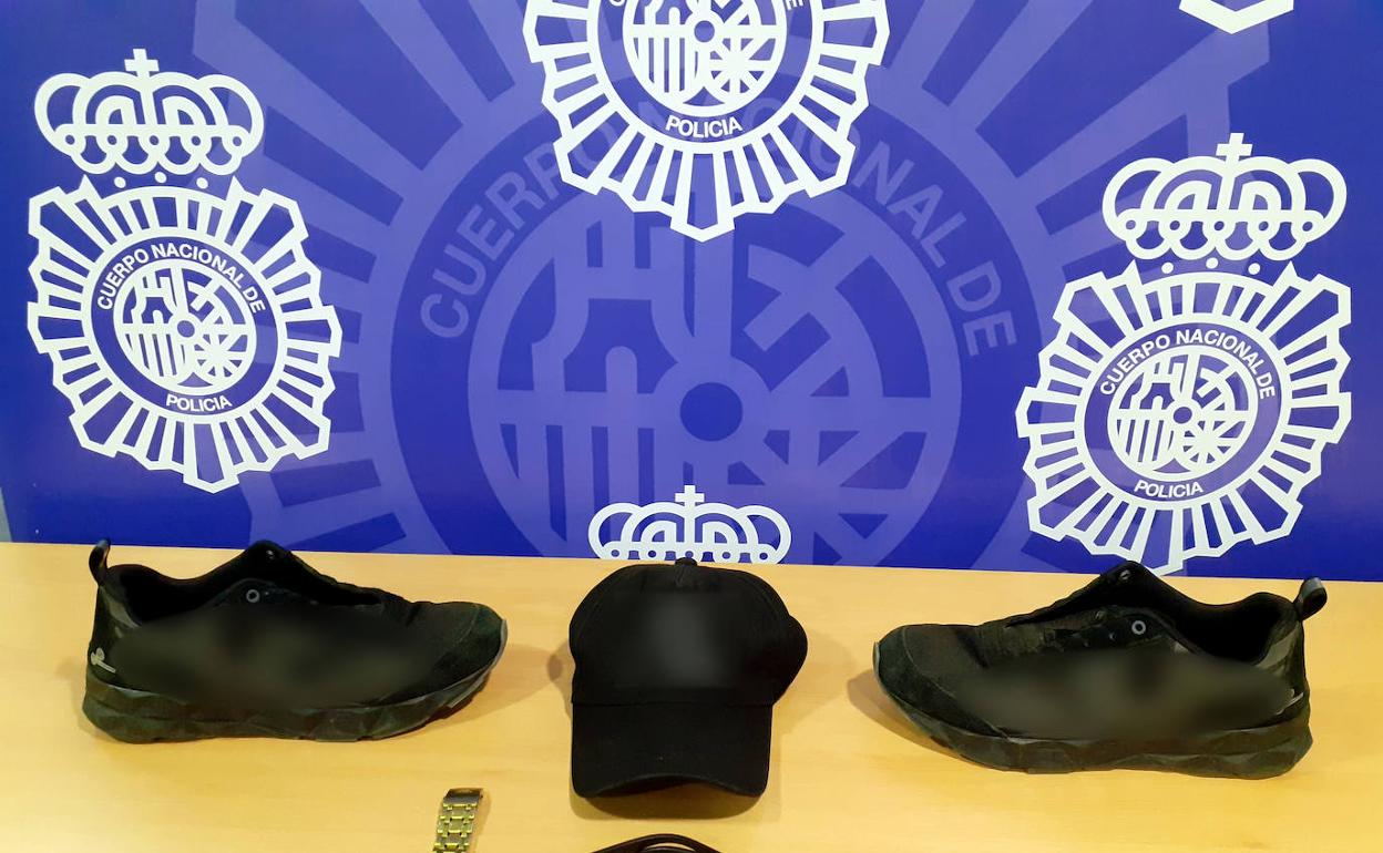 Foto del material intervenido al detenido