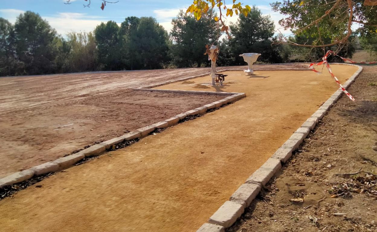 Parte del itinerario peatonal instalado 