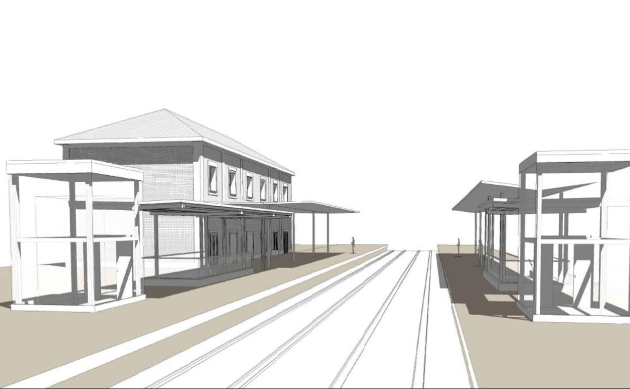 Infografía de la estación de Villena. 