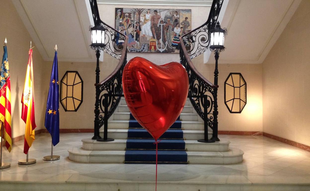 Interior del Palacio Provincial de la Diputación, escenario de la jornada de donación 