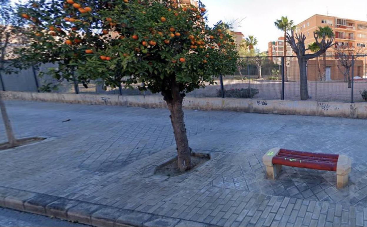 Uno de los bancos objeto de la polémica en la calle Conde Casas Rojas, en La Florida.