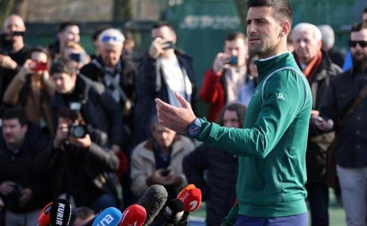 Novak Djokovic, durante una rueda de prensa en Belgrado.
