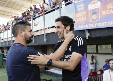Imagen secundaria 1 - Imágenes del brillante ascenso del Eldense al fútbol profesional. 