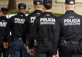 Efectivos de la Policía Local de Benidorm.