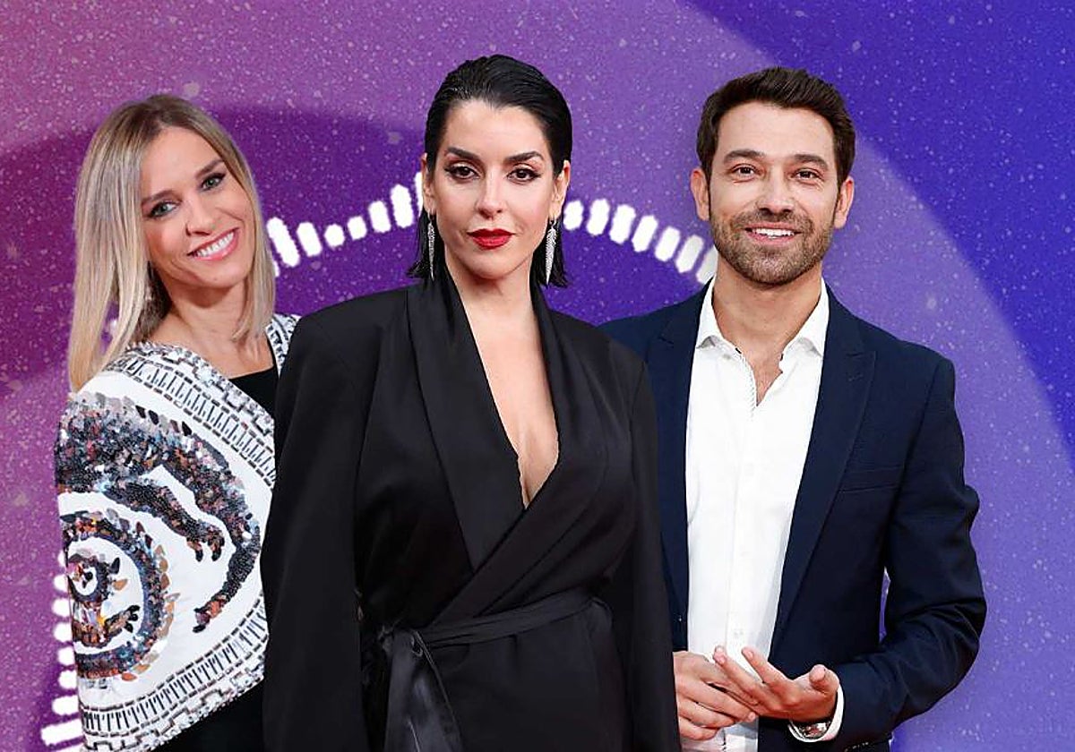 Imagen de los tres presentadores del Benidorm Fest 2024