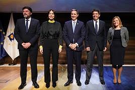 Luis Barcala, Diana Morant, João Negrão, Carlos Mazón y Pilar Bernabé.