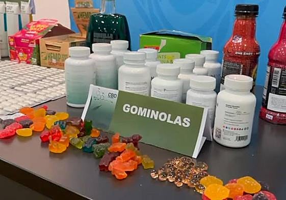 Gominolas con cannabis decomisadas por la Policía Local de Elche.