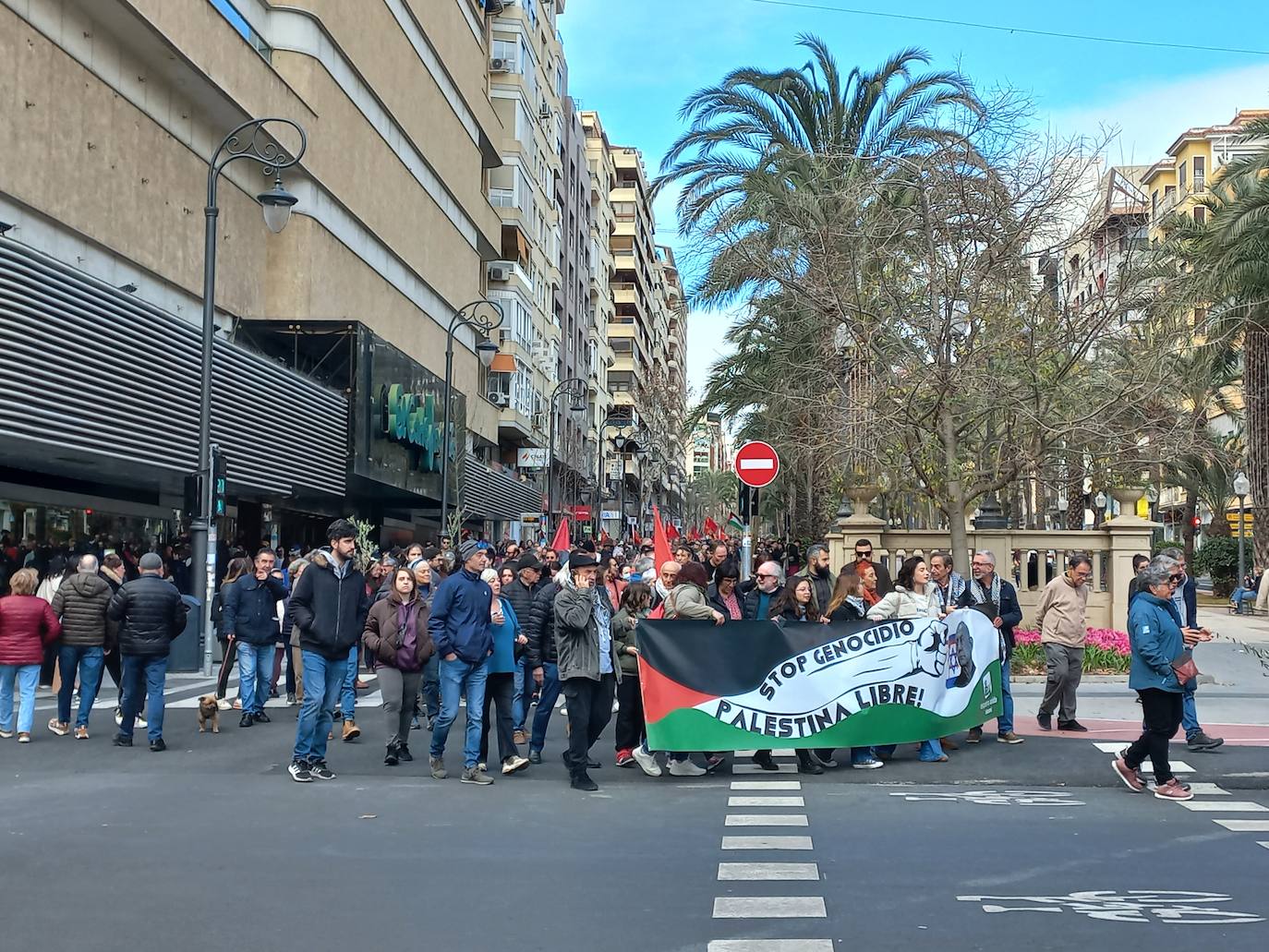 Más de un millar de personas se manifiestan en Alicante en apoyo a Palestina
