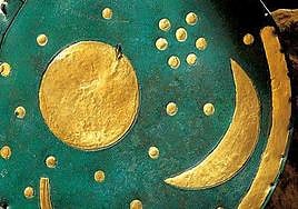 Parte del Disco de Nebra, el mapa astronómico más antiguo de Europa.