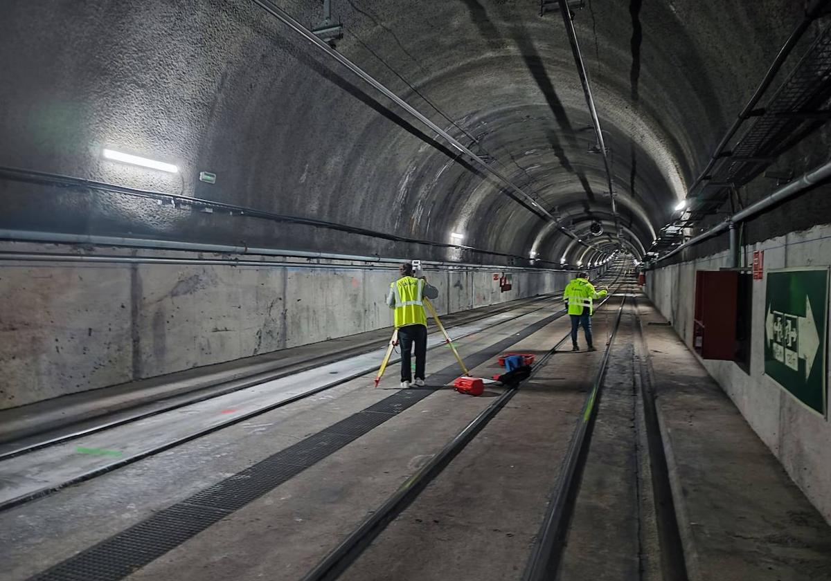 Obras en el túnel de la estación de Luceros.