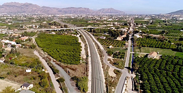 Tramo ferroviario entre Monforte del Cid y Murcia.