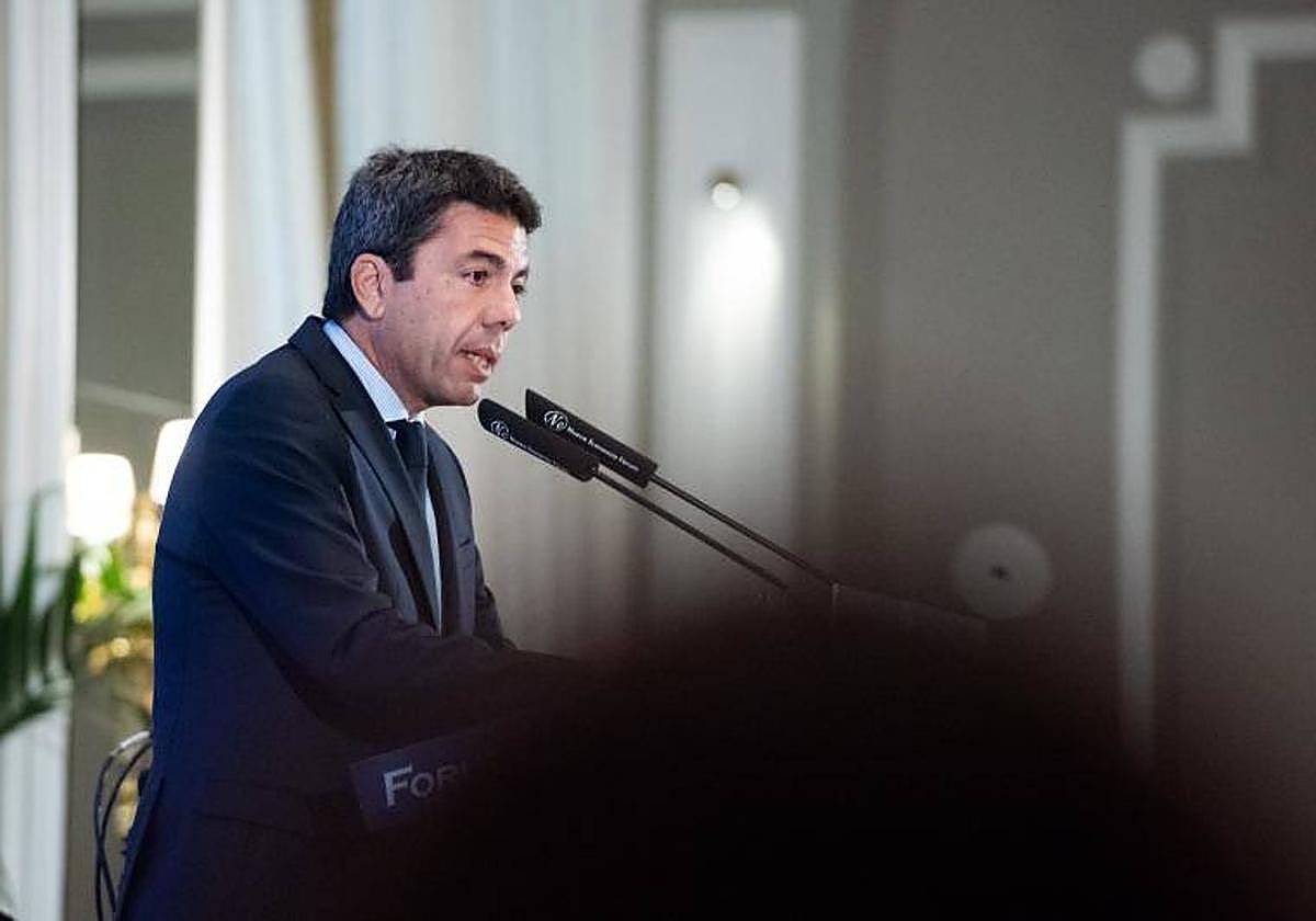 El presidente de la Comunidad Valenciana, Carlos Mazón, este jueves en Madrid.