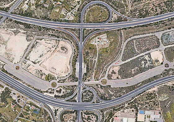 Imagen aérea de la zona que ocupará el futuro polígono industrial de Benidorm