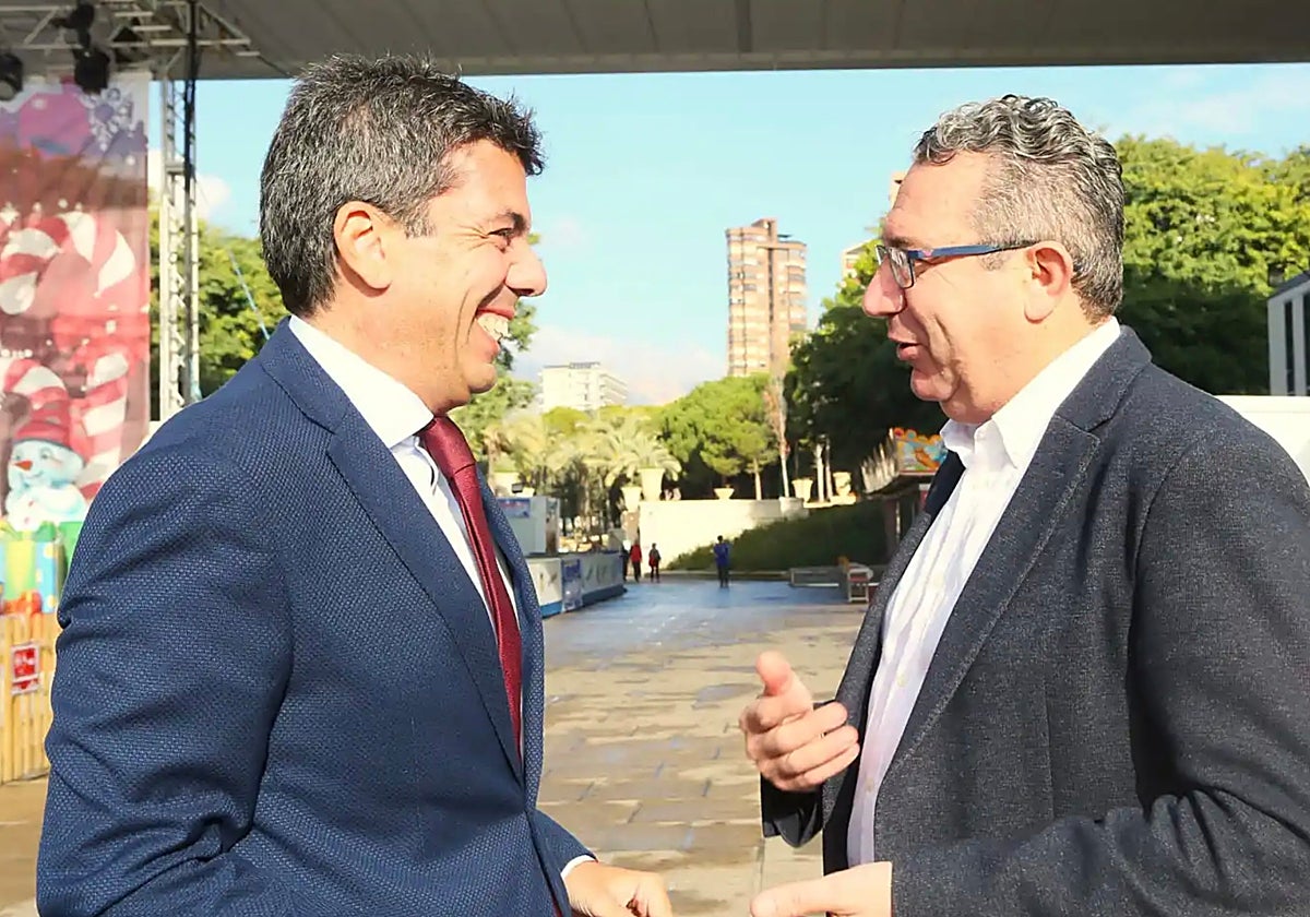 Carlos Mazón y Toni Pérez el 4 de enero de 2023, día de la presentación del proyecto